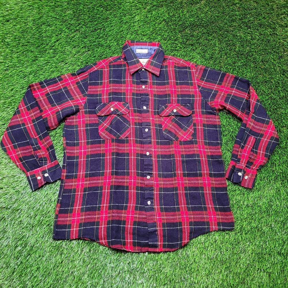 VTG 90s Grunge Plaid Flannel Shirt Mens M Oversized Baggy (Fits L)